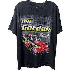 Nascar Men Unisex 22 Jeff Gordon Driver Black Racing‎ Graphic T-Shirt Size Large